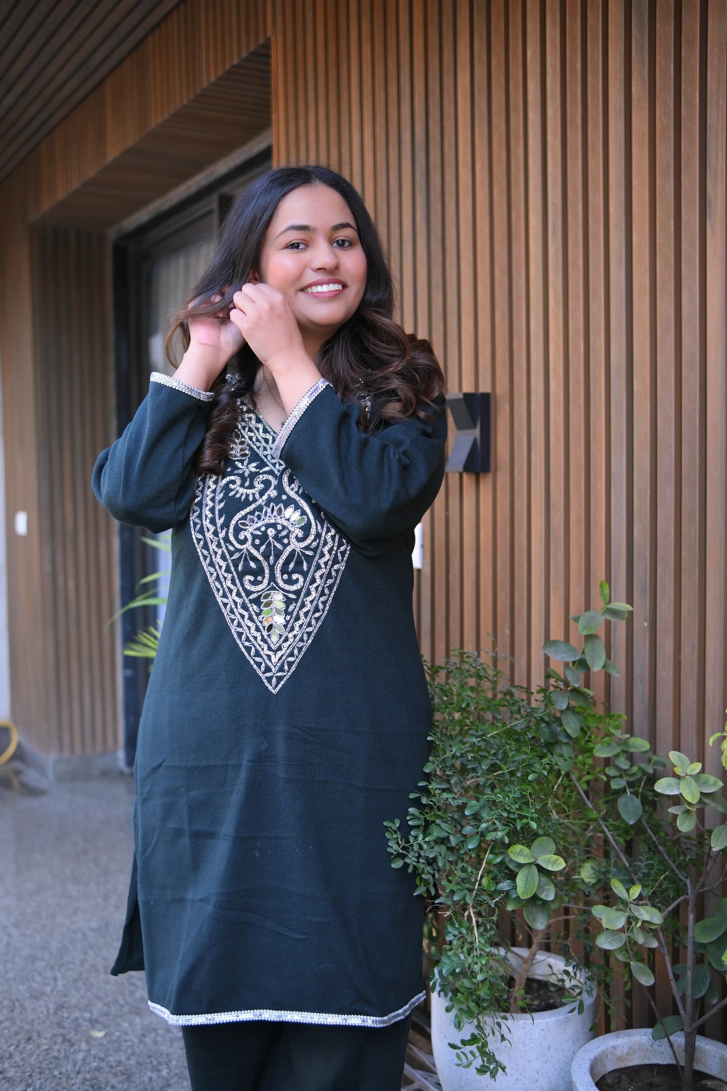 Mirror Work Woolen Co-Ord Set