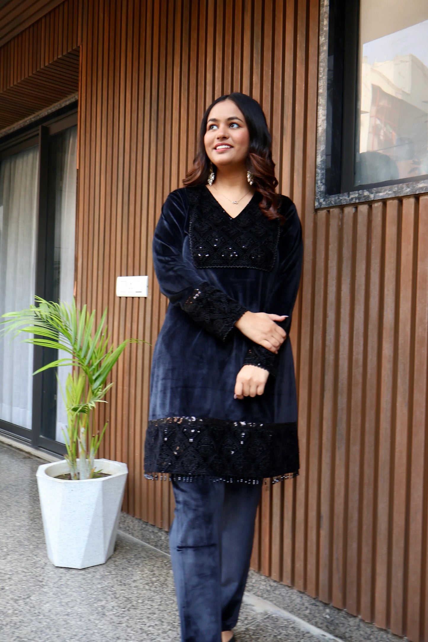 Black Opéra Velvet Co-Ord Set