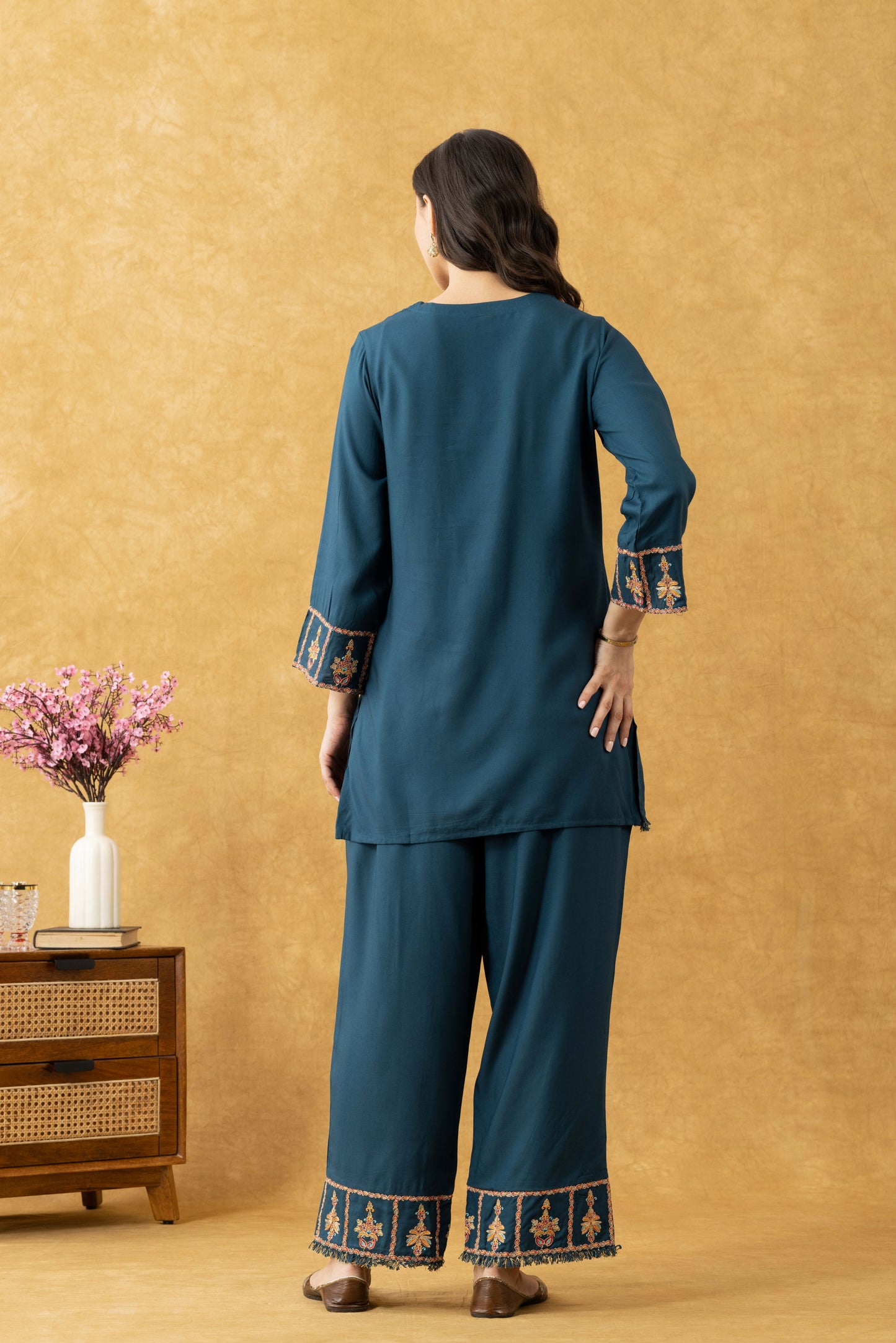 Teal Blue Cotton Co-ord Set