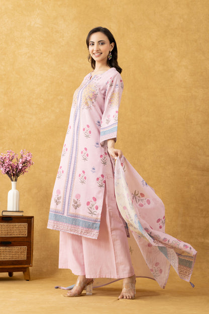 Blush Floral Cotton Suit Set