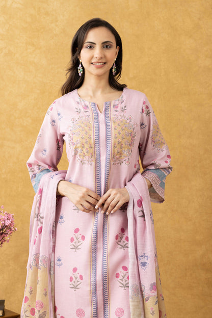 Blush Floral Cotton Suit Set