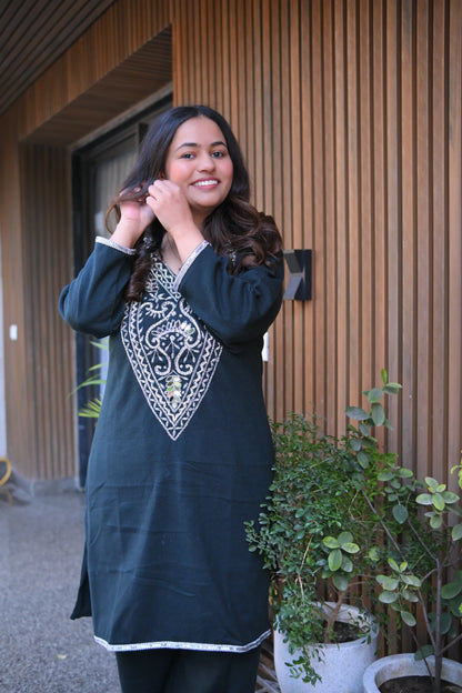 Mirror Work Woolen Co-Ord Set
