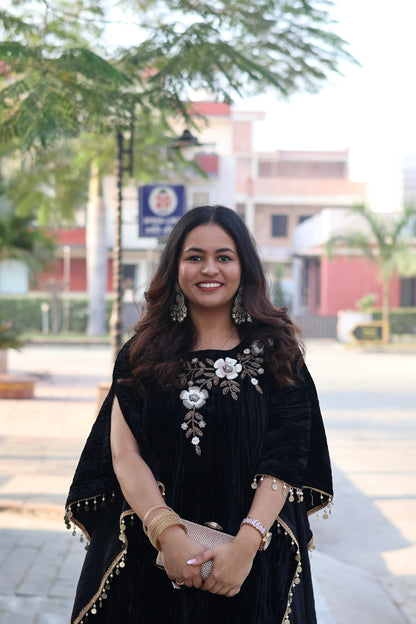 Crush Velvet Kaftan with Brocade Pants