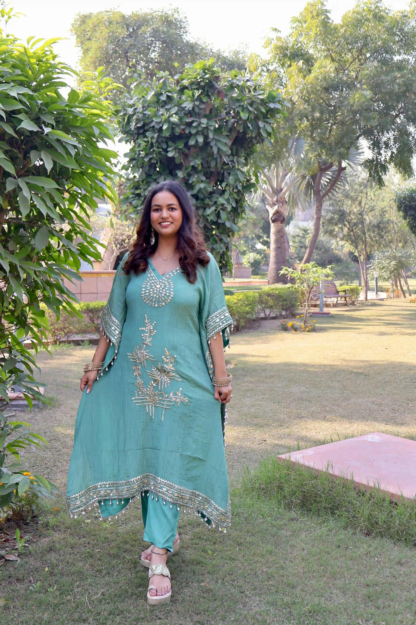 Festive Kaftan with Straight Pants