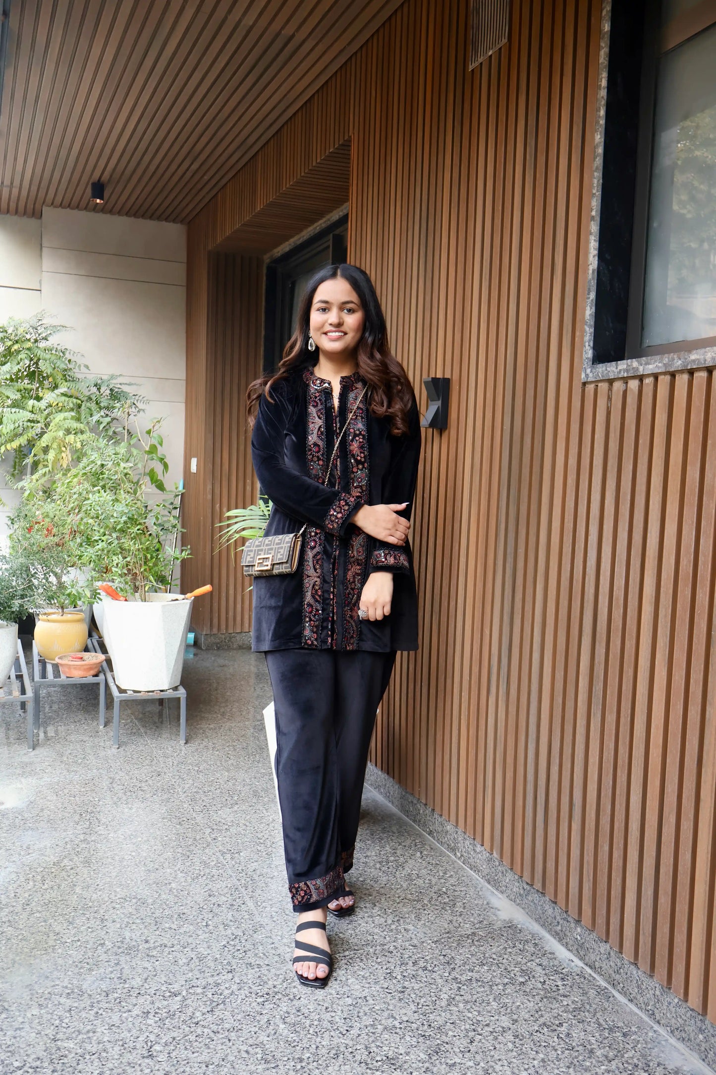 Black Kashmiri Embroidered Co-Ord Set