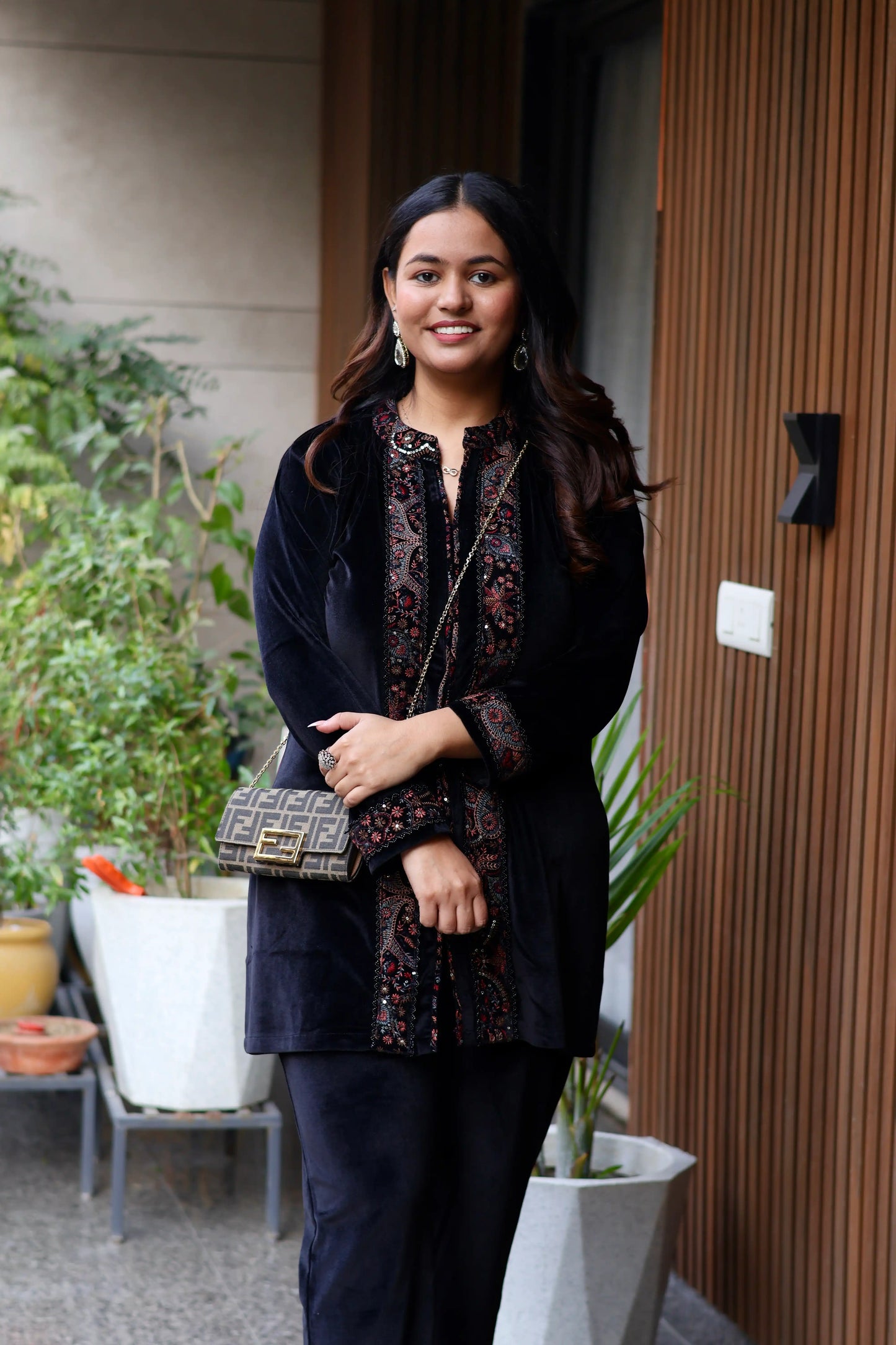 Black Kashmiri Embroidered Co-Ord Set